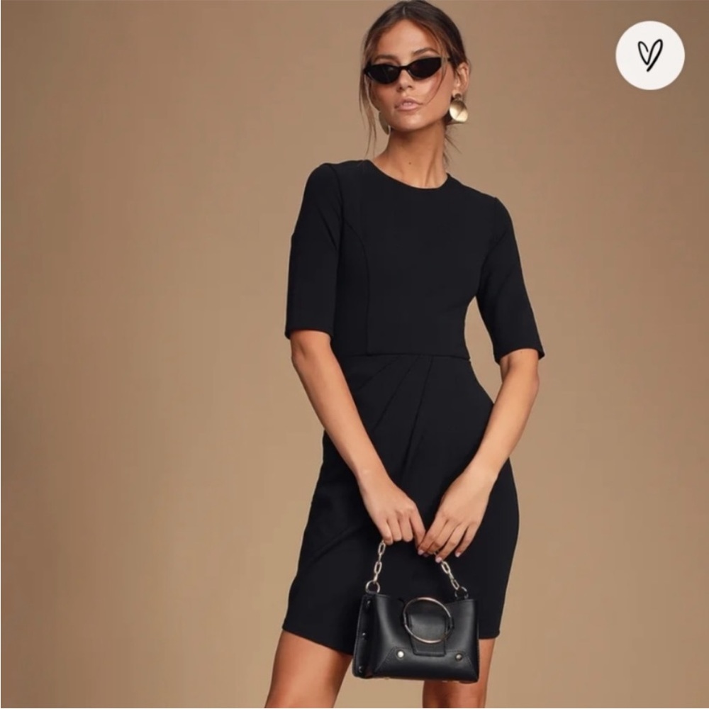 Lulu’s Westwood Black Half Sleeve Sheath Dress, Size Small